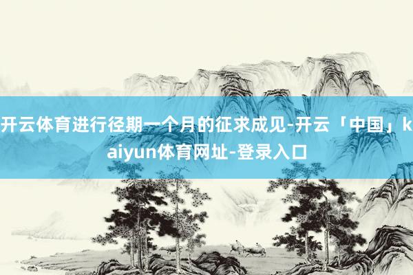 开云体育进行径期一个月的征求成见-开云「中国」kaiyun体育网址-登录入口