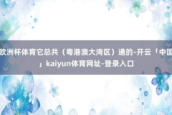 欧洲杯体育它总共（粤港澳大湾区）通的-开云「中国」kaiyun体育网址-登录入口