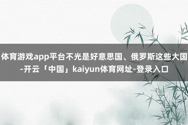 体育游戏app平台不光是好意思国、俄罗斯这些大国-开云「中国」kaiyun体育网址-登录入口
