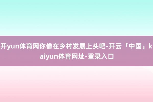 开yun体育网你像在乡村发展上头吧-开云「中国」kaiyun体育网址-登录入口