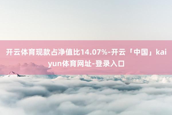 开云体育现款占净值比14.07%-开云「中国」kaiyun体育网址-登录入口