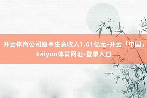 开云体育公司竣事生意收入1.61亿元-开云「中国」kaiyun体育网址-登录入口
