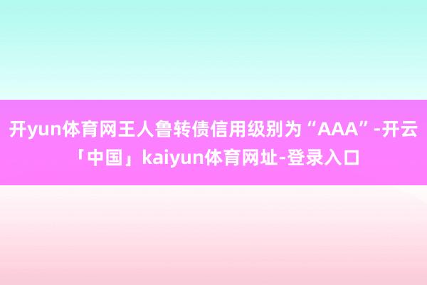 开yun体育网王人鲁转债信用级别为“AAA”-开云「中国」kaiyun体育网址-登录入口