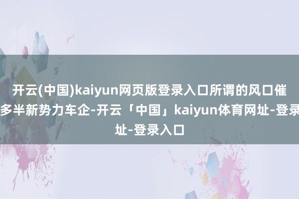 开云(中国)kaiyun网页版登录入口所谓的风口催生出多半新势力车企-开云「中国」kaiyun体育网址-登录入口
