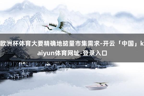 欧洲杯体育大要精确地掂量市集需求-开云「中国」kaiyun体育网址-登录入口