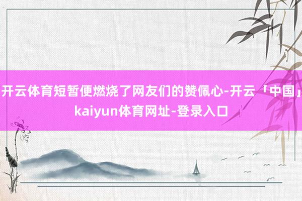 开云体育短暂便燃烧了网友们的赞佩心-开云「中国」kaiyun体育网址-登录入口