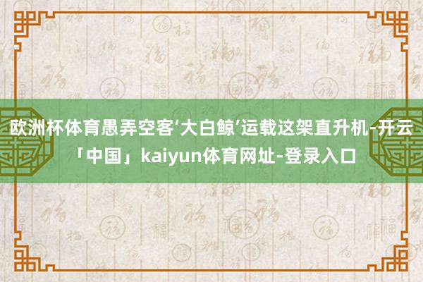 欧洲杯体育愚弄空客‘大白鲸’运载这架直升机-开云「中国」kaiyun体育网址-登录入口