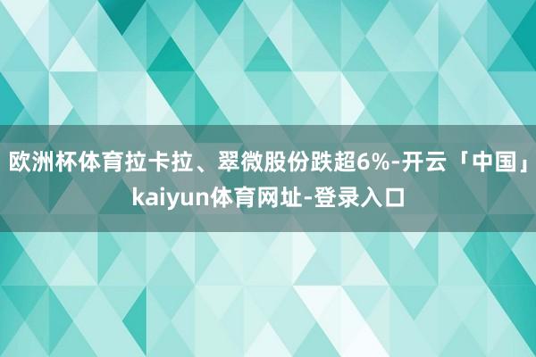 欧洲杯体育拉卡拉、翠微股份跌超6%-开云「中国」kaiyun体育网址-登录入口