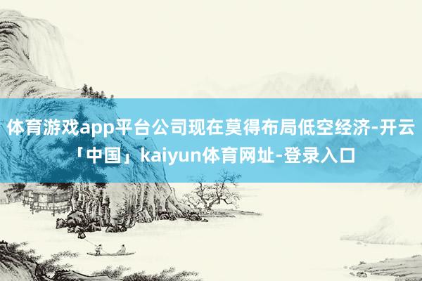 体育游戏app平台公司现在莫得布局低空经济-开云「中国」kaiyun体育网址-登录入口