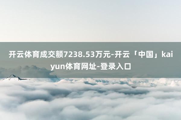 开云体育成交额7238.53万元-开云「中国」kaiyun体育网址-登录入口