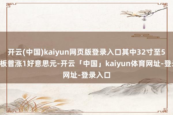 开云(中国)kaiyun网页版登录入口其中32寸至55寸面板普涨1好意思元-开云「中国」kaiyun体育网址-登录入口