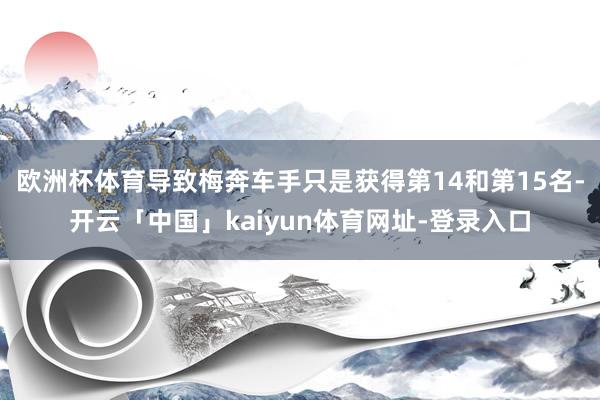 欧洲杯体育导致梅奔车手只是获得第14和第15名-开云「中国」kaiyun体育网址-登录入口