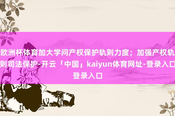 欧洲杯体育加大学问产权保护轨则力度；加强产权轨则司法保护-开云「中国」kaiyun体育网址-登录入口