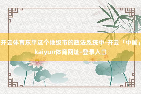 开云体育东平这个地级市的政法系统中-开云「中国」kaiyun体育网址-登录入口