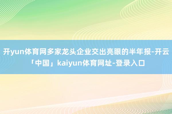 开yun体育网多家龙头企业交出亮眼的半年报-开云「中国」kaiyun体育网址-登录入口