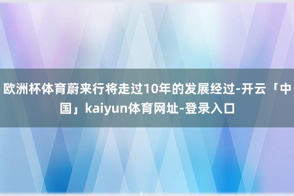 欧洲杯体育蔚来行将走过10年的发展经过-开云「中国」kaiyun体育网址-登录入口