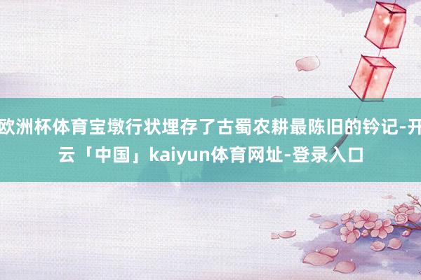 欧洲杯体育宝墩行状埋存了古蜀农耕最陈旧的钤记-开云「中国」kaiyun体育网址-登录入口