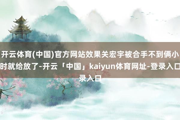 开云体育(中国)官方网站效果关宏宇被合手不到俩小时就给放了-开云「中国」kaiyun体育网址-登录入口
