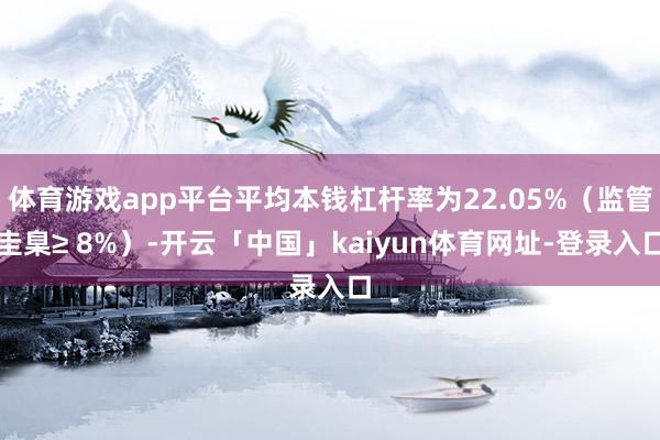 体育游戏app平台平均本钱杠杆率为22.05%(监管圭臬≥ 8%)-开云「中国」kaiyun体育网址-登录入口