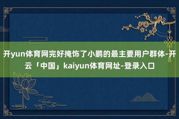 开yun体育网完好掩饰了小鹏的最主要用户群体-开云「中国」kaiyun体育网址-登录入口