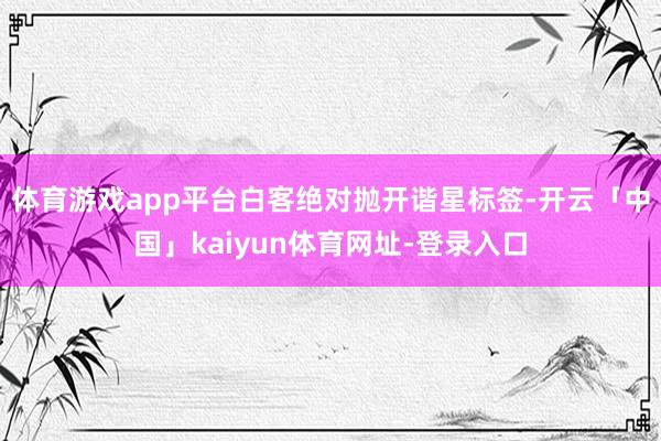 体育游戏app平台白客绝对抛开谐星标签-开云「中国」kaiyun体育网址-登录入口