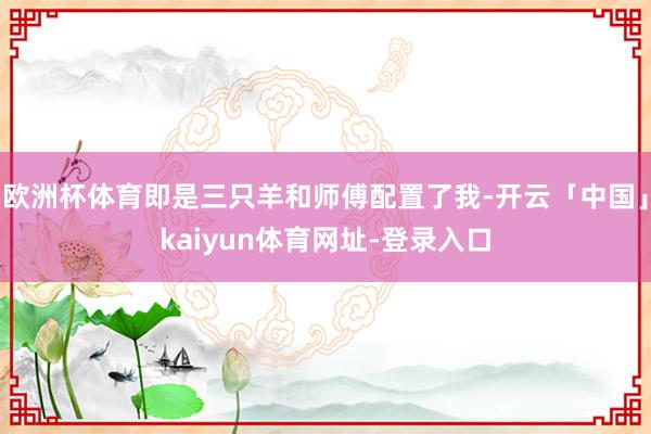 欧洲杯体育即是三只羊和师傅配置了我-开云「中国」kaiyun体育网址-登录入口