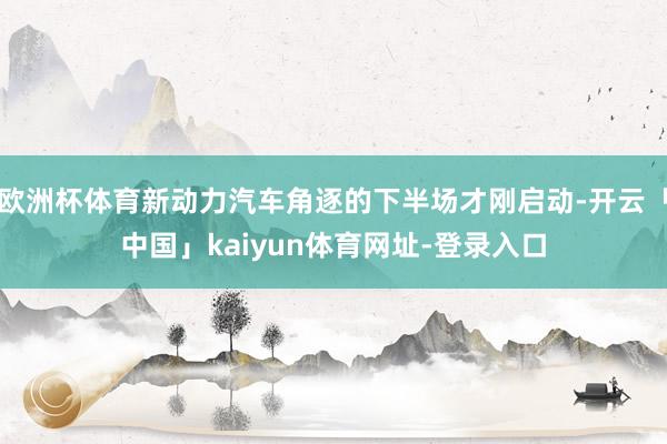 欧洲杯体育新动力汽车角逐的下半场才刚启动-开云「中国」kaiyun体育网址-登录入口