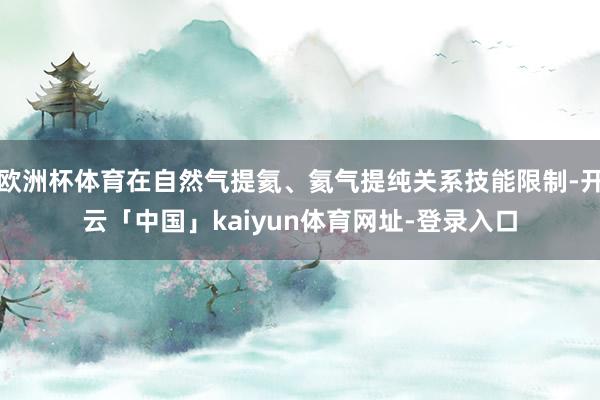 欧洲杯体育在自然气提氦、氦气提纯关系技能限制-开云「中国」kaiyun体育网址-登录入口