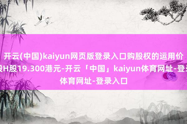 开云(中国)kaiyun网页版登录入口购股权的运用价为每股H股19.300港元-开云「中国」kaiyun体育网址-登录入口