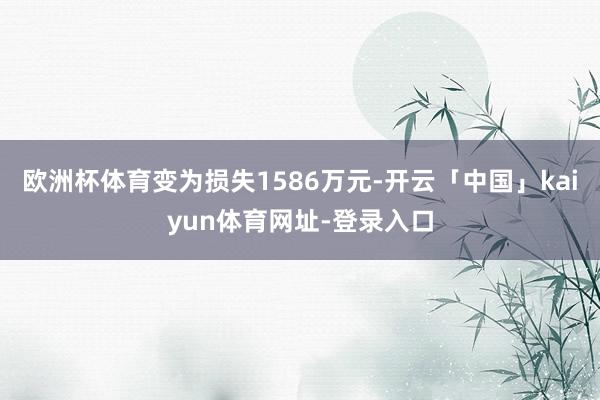 欧洲杯体育变为损失1586万元-开云「中国」kaiyun体育网址-登录入口