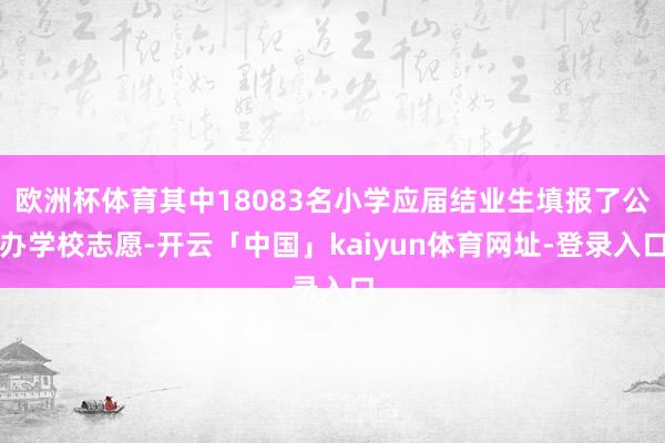 欧洲杯体育其中18083名小学应届结业生填报了公办学校志愿-开云「中国」kaiyun体育网址-登录入口