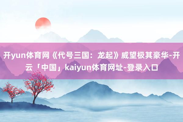 开yun体育网《代号三国：龙起》威望极其豪华-开云「中国」kaiyun体育网址-登录入口